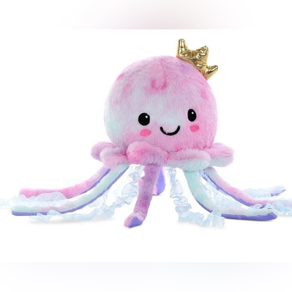 2 Scoops Jellyfish Plush 15 in Pink Blue Purple Gold Crown Sea Life